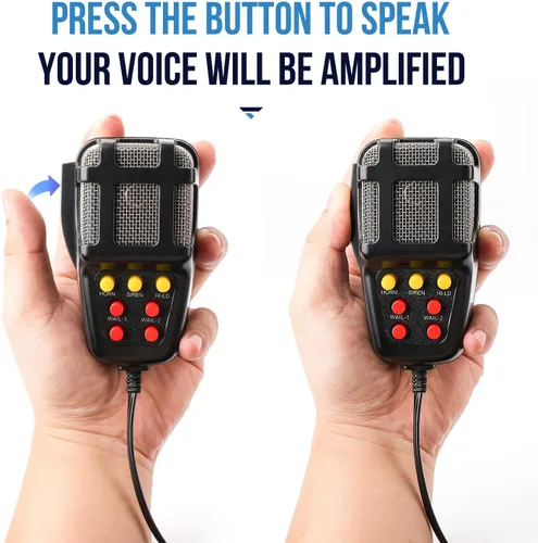 Miniatura 4 de Bocina de Sirena de Coche de 7 Tonos con Micrófono, Sirena de Alarma de 12V 100W Amplificador de Emergencia con Micrófono Sistema de Altavoz PA