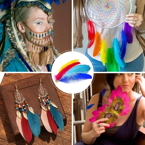 Miniatura 8 de 300 plumas de ganso negras naturales a granel, plumas naturales a granel de 5 a 7 pulgadas para manualidades, atrapasueños, alas de ángel