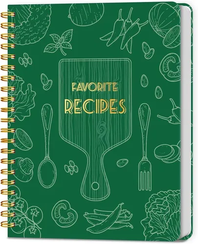 Miniatura 15 de LuBudingJoy Cuaderno de recetas en blanco para escribir en tus propias recetas, página completa de Sprial de tapa dura, organizador de recetas