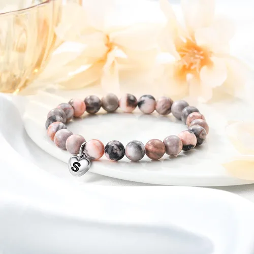 Miniatura 5 de M MOOHAM Natural Stone Initial Bracelets for Girls, Gifts for DaughterGranddaughterDaughter in LawSisterSister in LawFriend - Christmas Birthday