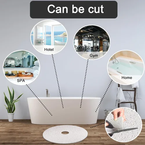 Miniatura 7 de Tapete de ducha antideslizante, redondo para ducha interior, tapete de bañera antideslizante, tapete de baño de secado rápido, tapete de lufa