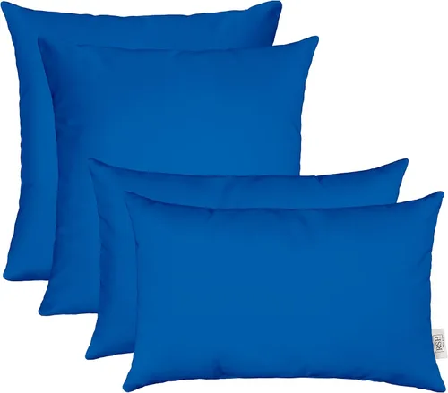 Miniatura 45 de RSH DECOR: Sunbrella Juego de 4 almohadas lumbares y cuadradas 20 x 12 pulgadas y 17 x 17 pulgadas Tela resistente al agua y a la decoloración