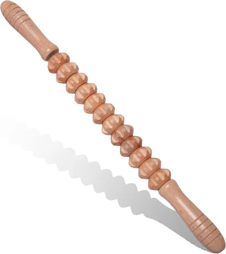 Rodillo de madera para masaje muscular para atletas, alivio del dolor muscular, masajeador de celulitis, rodillo de fascia para terapia física