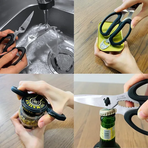 Miniatura 4 de CANARY Tijeras de cocina japonesas resistentes de 8.2 pulgadas, fabricadas en Japón, aptas para lavavajillas, tijeras de cocina multiusos, acero