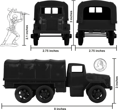 Miniatura 2 de TimMee - Camiones de plástico para hombre, color negro, M34 Deuce y media carga, fabricados en EE. UU