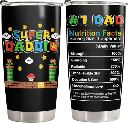 Miniatura 19 de 34HD Regalos para el Día del Padre de parte de su hija, vaso de viaje aislado de dinosaurio Dadasaurus, vaso de 20 onzas, divertido regalo de Vaso