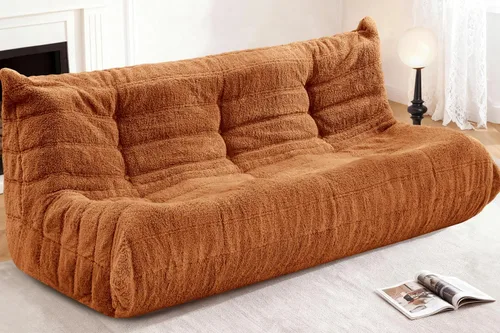 Miniatura 106 de Puf para adultos, silla puf grande, sillón con relleno de espuma viscoelástica para el hogar, apartamento o sala de juegos, gris afelpado Felpa gris
