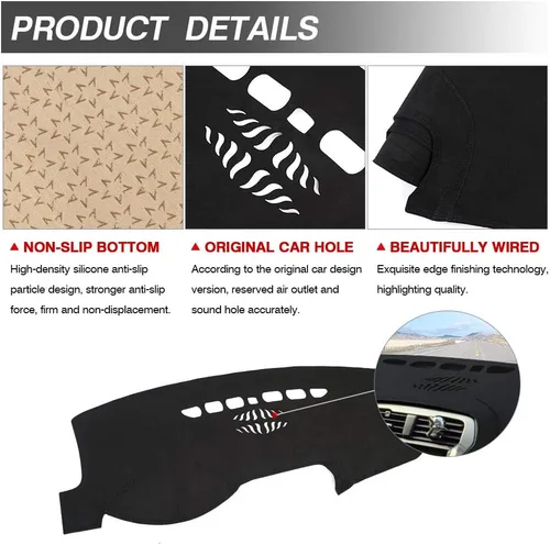 Miniatura 6 de CARTIST - Alfombrilla para salpicadero para Ford Fusion 2013-2018 2019 2020 Accesorios Cubierta de salpicadero Alfombrilla de franela Protector