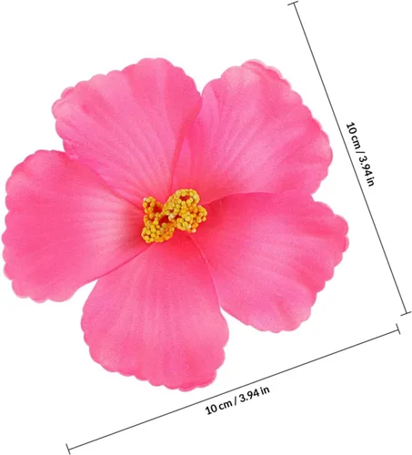 Miniatura 2 de Abaodam 10 flores de hibisco sintético hawaiano, flores artificiales tropicales para decoración de mesa hawaiana Luau decoración de mesa
