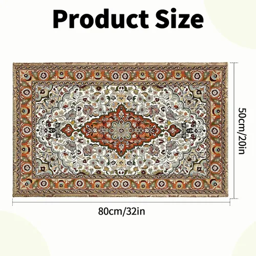 Miniatura 3 de Alfombra de Baño Boho Marrón Vintage Alfombra de Baño Bohemia Retro con Patrón Floral Alfombra de Baño 20x32 Pulgadas Antideslizante Absorbente