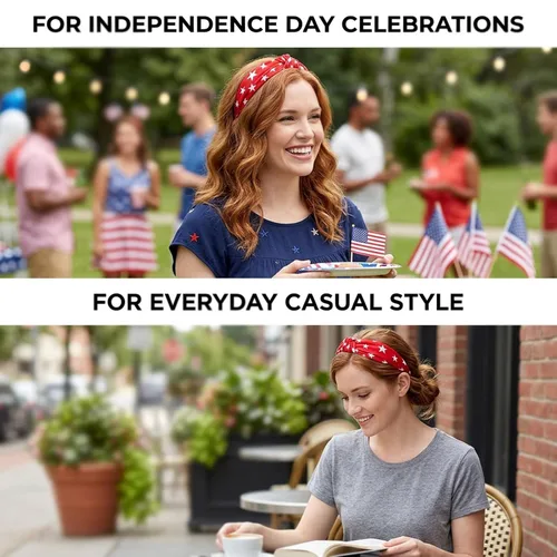 Miniatura 3 de Diademas con la bandera estadounidense para mujeres y niñas, Día de la Independencia, 4 de julio, diademas patrióticas de Estados Unidos