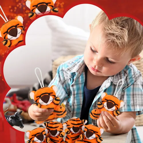 Miniatura 4 de Shappy 50 piezas de mini juguetes de peluche pequeños de animales pequeños a granel, lindos llaveros de peluche para regalo, fiesta, premio