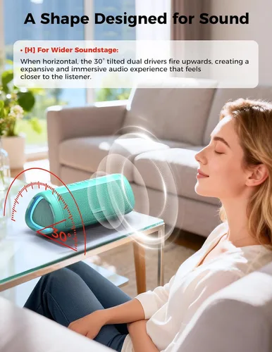 Miniatura 8 de Altavoz Bluetooth, sonido HD de 20 W, inalámbrico portátil, IPX5 impermeable, hasta 24 horas de reproducción, TWS, para hogar, fiesta, exterior