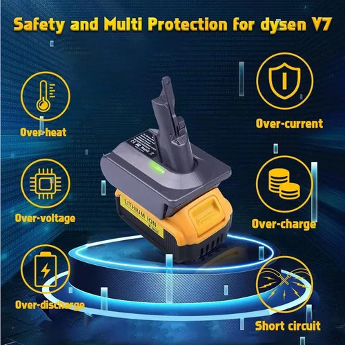 Miniatura 5 de TPDL Adaptador de batería Dyson V7, para batería Dewalt de 20 V, convertidor a Dyson 21.6V V7 convertidor de vacío de mano Absolute, Motorhead Pro