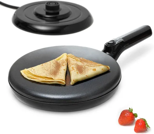 Miniatura 12 de Moss & Stone Máquina Eléctrica para Crepas – Sartén Portátil para Crepas de 8" Antiadherente con Plato de Inmersión, Apagado Automático, Interruptor