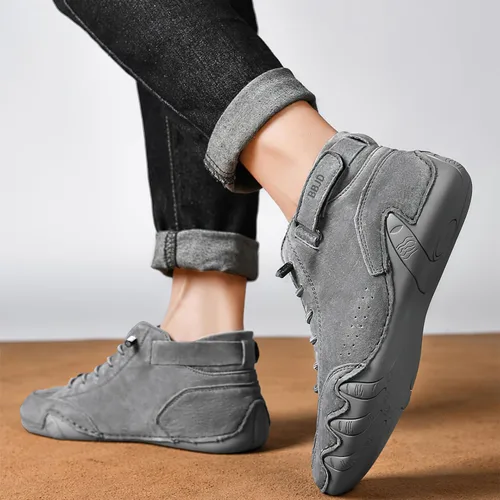 Miniatura 3 de Zapatos Beck para hombre, impermeables, antideslizantes, botas Chukka de caña alta, hechas a mano, de gamuza, zapatos deportivos para exteriores