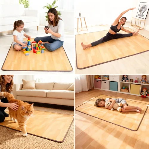 Miniatura 8 de Heated Floor Mat Under Desk, Waterproof Heated Floor Mat with Adjustable Temperature 12 Hour Timer, Heated Rug Indoor, Large Heated Area Rug for