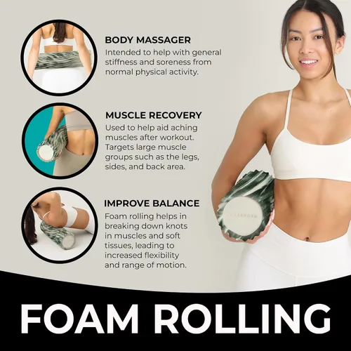 Miniatura 4 de Oceanfoam Tidal Roller Hunter Marbled - Rodillo de espuma para masaje muscular para dolor de espalda y estiramientos, textura firme y ergonómica