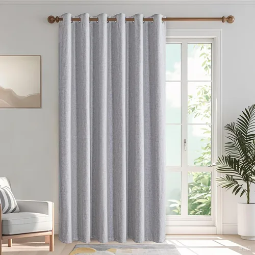 Miniatura 18 de IGEMAEVE Cortinas 100% opacas de 108 pulgadas de largo para dormitorio, juego de 2 paneles de cortinas opacas con bolsillo para barra y pestaña