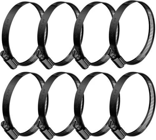 Miniatura 13 de BOTTEN 15 piezas Abrazadera de manguera negra, 1-1/3" - 2-1/4" (33-57mm) Abrazaderas de manguera de acero inoxidable 304, juego de surtido