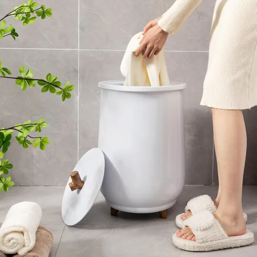 Miniatura 9 de Tangkula Calentador de toallas, calentador de toallas grande de lujo de 23 litros con soporte de disco fragante, calentador de baño certificado ETL