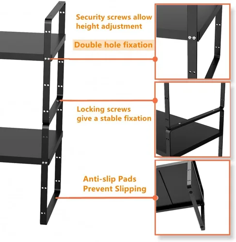 Miniatura 2 de Slideep Organizador de armario expandible, organizador de armario de cocina grande, organizador de estantes apilables grandes, organizador de Negro