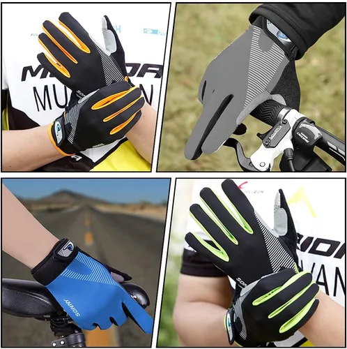 Miniatura 7 de FUDOSAN Guantes de ciclismo para pantalla táctil, guantes de entrenamiento para gimnasio, transpirables, antideslizantes, guantes de fitness