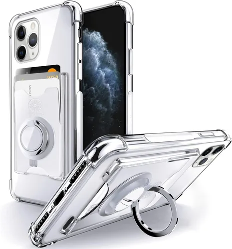 Miniatura 14 de Shields Up Funda diseñada para iPhone 8 Plus/iPhone 7 Plus, funda minimalista con tarjetero [3 tarjetas] y soporte de anillo, funda protectora