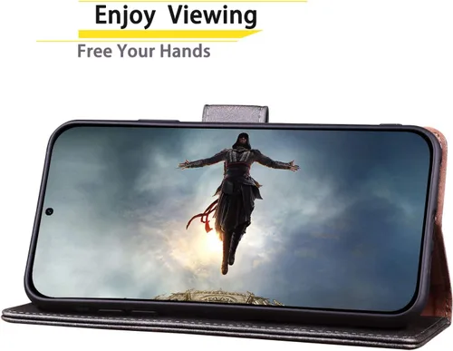 Miniatura 6 de SUANPOT Funda tipo cartera de cuero para Samsung Galaxy A52 4G y 5G con tarjetero de crédito RFID Flip Folio Book Phone Case Funda a prueba de Negro