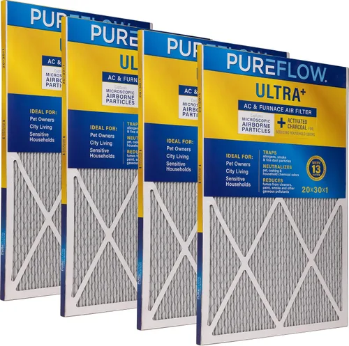 Miniatura 12 de PureFlow - Filtro de aire para horno doméstico de 12 x 12 x 1, con 4 capas de tecnología de filtración avanzada, MERV-13 paquete de 2
