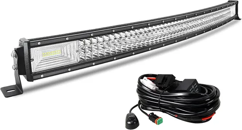 Miniatura 9 de Willpower Barra de luz LED curvada de 52 pulgadas, 675 W, combo de luces LED todoterreno con conector DT, arnés de cableado, luces de conducción