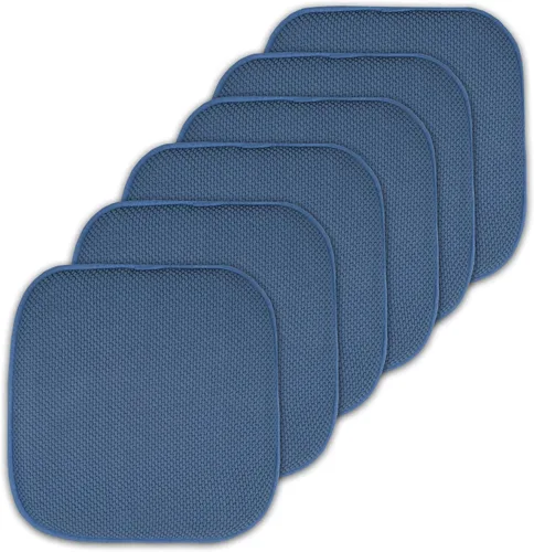 Miniatura 129 de Sweet Home Collection Cojines de espuma viscoelástica para silla, antideslizantes, diseño de panal de abeja, 16 x 16 pulgadas, paquete de 2