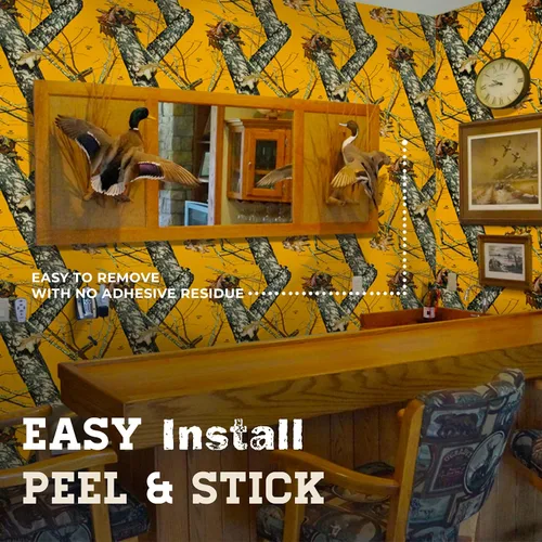 Miniatura 3 de Mossy Oak Graphics Papel tapiz de camuflaje para despegar y pegar, sin desorden, rollos de 26" x 107" pulgadas, cubre 19.3 pies cuadrados, muchos
