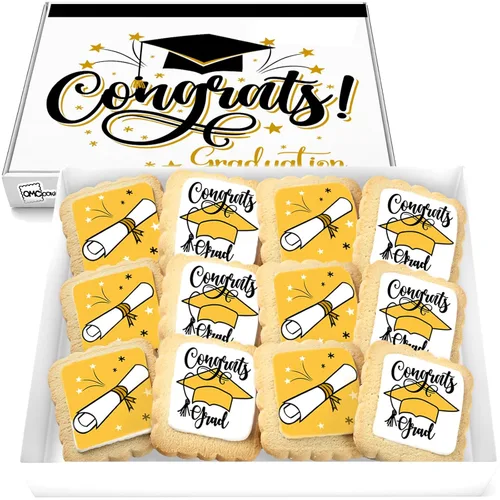 Miniatura 9 de Paquete de 12 cestas de regalo de galletas de feliz cumpleaños, envueltas individualmente para niños, hombres y mujeres, caja de regalo decorada