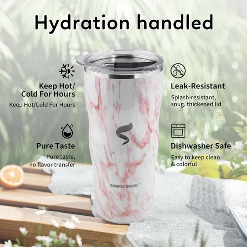 Miniatura 3 de Vaso aislado de 20 onzas con popote y tapa, pajitas de acero inoxidable para vaso, taza de viaje al vacío de doble pared, a prueba de derrames, taza