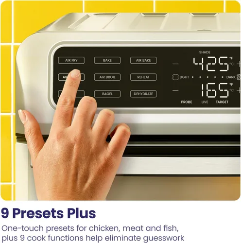 Miniatura 7 de Chefman Combo de horno tostador con freidora de aire con termómetro de sonda, encimera de convección de acero inoxidable 12 en 1, pizza de 10