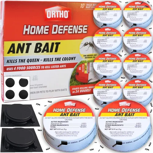Trampas para hormigas interiores de ORTHO Home Defense 10pk - Trampa adhesiva y metálica para hormigas interior y exterior - Trampa y cebo para