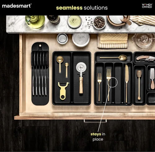Miniatura 3 de madesmart Bandeja pequeña para cubiertos, organizador compacto de cubiertos de 5 compartimentos para tenedores, cuchillos y cucharas