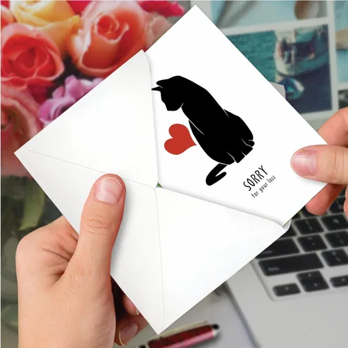 Miniatura 6 de NobleWorks Tarjeta de felicitación de condolencias para mascotas con sobre de 5 x 7 pulgadas (1 tarjeta) Furever In Our Heart - Cat C10066BPSG