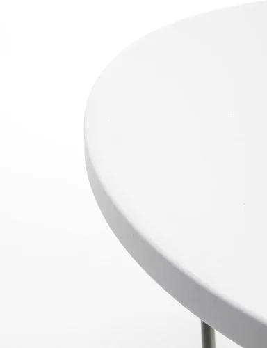 Miniatura 9 de BTExpert Mesa Plegable de Plástico de Granito Blanco Redonda de 32" Altura de Barra de 43" Mesa Comercial Portátil Mesa de Banquete Tarjeta Café