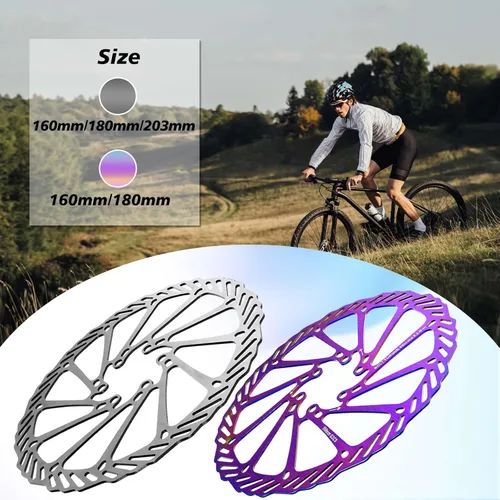 Miniatura 7 de BUCKLOS - Rotor de freno de disco MTB de 140 mm, 160 mm, 180 mm, 203 mm con 6 pernos, rotores de freno de bicicleta de acero inoxidable con Multi-c