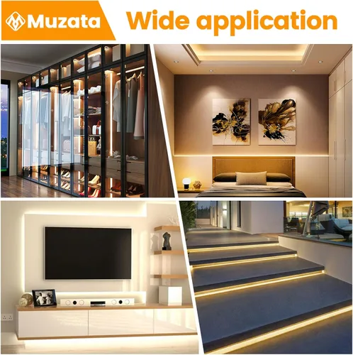 Miniatura 7 de Muzata Paquete de 20 canales LED de aluminio negro con cubierta blanca lechosa U102 BW 1M