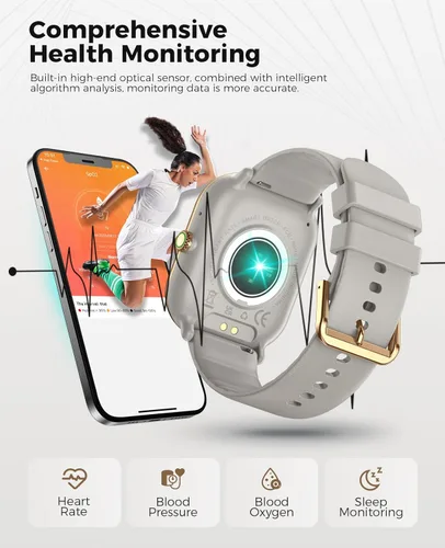 Miniatura 5 de Reloj inteligente (respuesta/hacer llamada), relojes inteligentes AMOLED de 1.96 pulgadas para mujer con más de 100 modos deportivos, rastreador