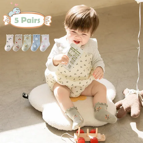 Miniatura 2 de Calcetines largos de algodón con volantes para niña pequeña