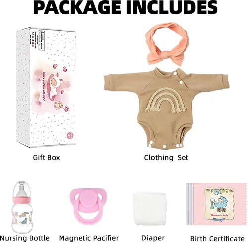 Miniatura 7 de KSBD Muñecas de bebé realistas Reborn de 20 pulgadas, muñecas de bebé recién nacidas realistas de la vida real, cuerpo de tela suave con accesorios