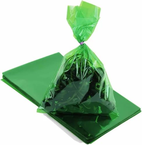 Miniatura 10 de CC wonderland zone Bolsas de celofán amarillas – Paquete de 50 bolsas de plástico de celofán de regalo con lazos, para dulces de galletas, regalos