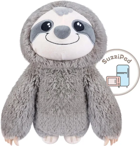 Miniatura 9 de SUZZIPAD Animal de peluche para microondas, peluche de perezoso calentado para la ansiedad, hora de acostarse, acurrucarse y acompañar, alivio