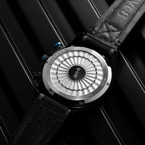 Miniatura 4 de AVI-8 Reloj Hawker Harrier Dual Retrograde Cronógrafo Correa de Cuero Genuino