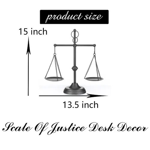 Miniatura 6 de Mesa de granja Libra Scale Decoración, centro de mesa de metal de 15 pulgadas de alto, equilibrio para justicia decoración del hogar