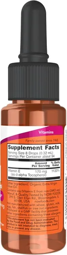 Miniatura 2 de NOW Suplementos alimenticios, líquido natural de vitamina E (D-alfa tocoferol), protección antioxidante*, 1 onza